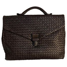 Bolsa Bottega Veneta de couro marrom escuro Castanho escuro