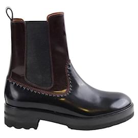 Autre Marque-Leather boots-Dark red
