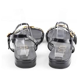Gucci-Patent leather sandals-Black
