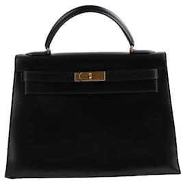 Hermès-Bolso Kelly 32 de piel-Negro