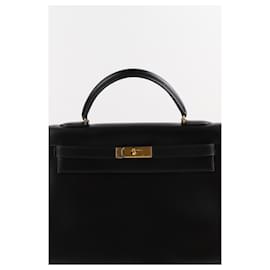 Hermès-Kelly 32 leather handbag-Black