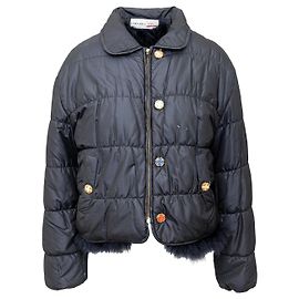 Autre Marque Collezione Privata Ermanno Daelli Giacca in Seta e Piuma Nero