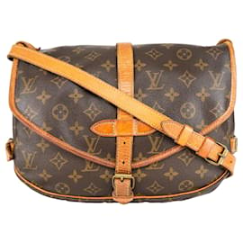 Louis Vuitton-Louis Vuitton Saumur Crossbody Bag Canvas Monogram-Brown