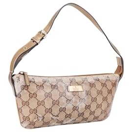 Gucci-Gucci GG Monogram Pochette Shoulder Bag-Beige