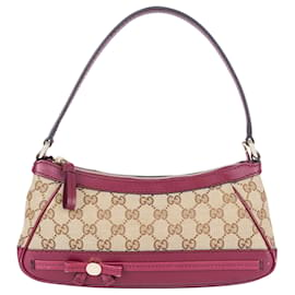 Gucci-Gucci Pochette GG Monogram Shoulder Bag-Beige