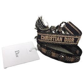 Dior J'Adior canvas bracelets black beige Black Beige
