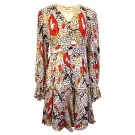 Diane Von Furstenberg-Diane Von Furstenberg Floral Print Kacie Dress in Multicolor Polyester-Other,Python print