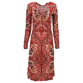 Etro-Etro Elba Jersey Paisley Dress in Red Viscose-Red