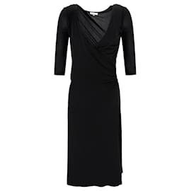 Etro-Etro Faux Wrap Ruched Dress in Black Viscose-Black