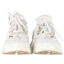 Dior-Dior D-Connect Sneakers in White Technical Fabric-White