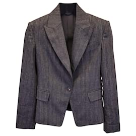 Brunello Cucinelli-Brunello Cucinelli Pinstripe Blazer Jacket in Grey Wool-Grey