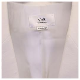 Victoria Beckham-Victoria Beckham Single Breasted Blazer in White Cotton-White