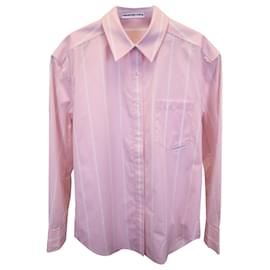 Alexander Wang-Alexander Wang Oversized Striped Shirt in Pink Cotton-Pink