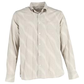 Autre Marque-Mr. P Printed Polka Dot Shirt in Beige Cotton-Brown,Beige