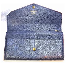 Louis Vuitton-Louis Vuitton Monogram Empreinte Leather Long Wallet M62125 in Great Condition-Blue