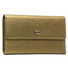 Chanel-Chanel CC Trifold Wallet Leather Long Wallet in Good condition-Other