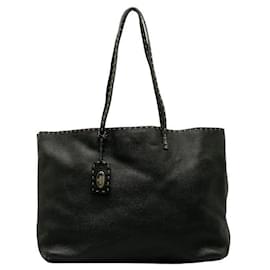Fendi-Fendi Selleria Leather Tote Bag 8BH126 in Very Good Condition-Black
