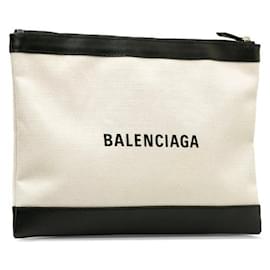 Balenciaga-Balenciaga Navy Clip M Clutch Canvas Clutch Bag 373840.0 in Excellent condition-Other