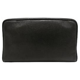 Chanel-Chanel Caviar Skin Coco Mark Pouch Cosmetic Bag in Great Condition-Black