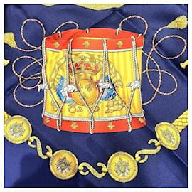 Hermès-Hermes Carré Les Tambours Silk Scarf Cotton Scarf in Excellent condition-Other
