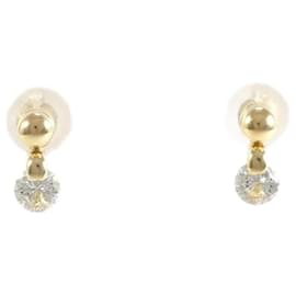 & Other Stories-[Luxo] 18k Brincos pendentes de diamante dourado Brincos de metal em excelente estado-Outro