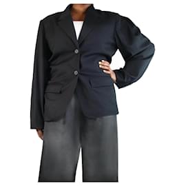 Autre Marque-Black draped blazer - size UK 16-Black