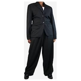 Autre Marque-Black draped blazer - size UK 16-Black