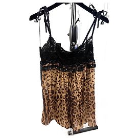 Dolce & Gabbana Leopard Print Silk Top Black Black Leopard print