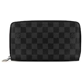 Louis Vuitton-Louis Vuitton Black Damier Graphite Vertical Zippy Wallet-Black,Grey