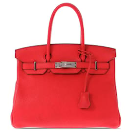 Hermès-Hermès Red Clemence Birkin Retourne 30-Red