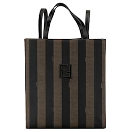 Fendi-Fendi Brown FF Pequin Convertible Backpack-Brown