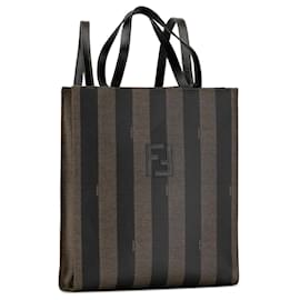 Fendi-Fendi Brown FF Pequin Convertible Backpack-Brown