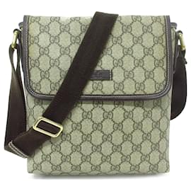 Gucci-Gucci Brown GG Supreme Crossbody -Brown,Beige