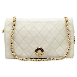 Chanel Timeless Classic Single Flap Wallet On Chain Shoulder Bag White