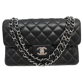 Chanel-SAC A MAIN CHANEL CLASSIQUE PETIT PM TIMELESS A01113 EN CUIR NOIR HAND BAG-Noir