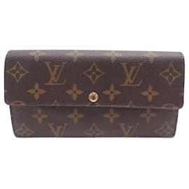 Louis Vuitton-LOUIS VUITTON SARAH WALLET MONOGRAM CANVAS M60531 COIN PURSE WALLET-Brown