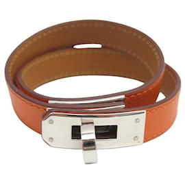 Hermès-BRACCIALE TOWER foderato HERMES KELLY S 18 CM IN SCATOLA ARANCIONE CINTURINO IN PELLE BANGLE-Arancione