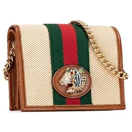Gucci-Gucci Rajah Canvas Wallet on Chain  Canvas Short Wallet 573790 in Excellent condition-Other