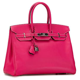 Hermès-Hermes Candy Rose Epsom Birkin 35 Leather Handbag in Good condition-Other