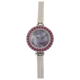 Bulgari-MONTRE BULGARI B ZERO 1 BZ22S 22 MM QUARTZ EN ACIER PALLADIE GRENAT ROSE WATCH-Argenté