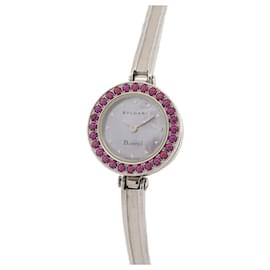 Bulgari-MONTRE BULGARI B ZERO 1 BZ22S 22 MM QUARTZ EN ACIER PALLADIE GRENAT ROSE WATCH-Argenté