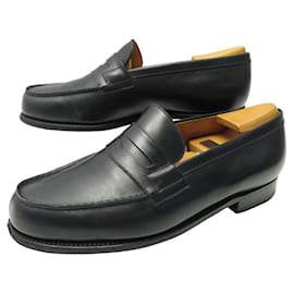 JM Weston-JM WESTON SHOES MOCCASINS 180 7F 41.5 LARGE BLACK LEATHER SHOE SHOES-Black