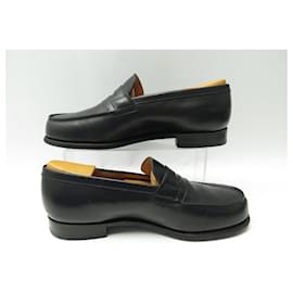 JM Weston-JM WESTON SHOES MOCCASINS 180 7F 41.5 LARGE BLACK LEATHER SHOE SHOES-Black