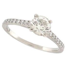 De Beers BEERS SOLITAIRE CLASSIC ENGAGEMENT RING T55 21 DIAMONDS 0.99CT RING Silvery