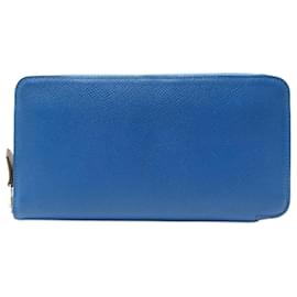 Hermès-NEW HERMES SILK'IN CLASSIC WALLET IN ROYAL BLUE EPSOM LEATHER WALLET-Blue