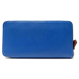 Hermès-NEW HERMES SILK'IN CLASSIC WALLET IN ROYAL BLUE EPSOM LEATHER WALLET-Blue