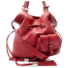 NEW LANCEL PREMIER FLIRT MM HANDBAG A10110 RED LEATHER SHOULDER BAG Red