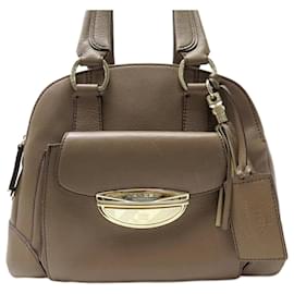 Lancel-LANCEL ADJANI GM BOLSOS DE MANO BOLSOS DE HOMBRO BOLSO DE PIEL GRANULADA TOPO-Gris pardo