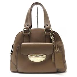 Lancel-LANCEL ADJANI GM BOLSAS BOLSAS DE OMBRO BOLSA DE COURO GRAINADO TAUPE-Taupe