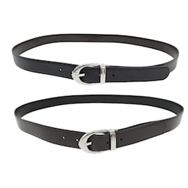 Montblanc-MONTBLANC BELT WITH HORSESHOE BUCKLE IN REVERSIBLE LEATHER 110 LEATHER BELT-Black